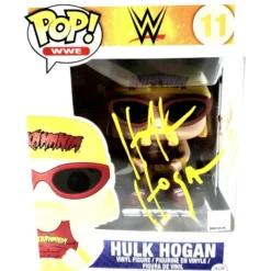 Hogan's Beach Shop AUTOGRAPHED TOYS & FIGURES Hulk Hogan Signed Funko Pop! WWE Action Figure Hulkamania! YELLOW