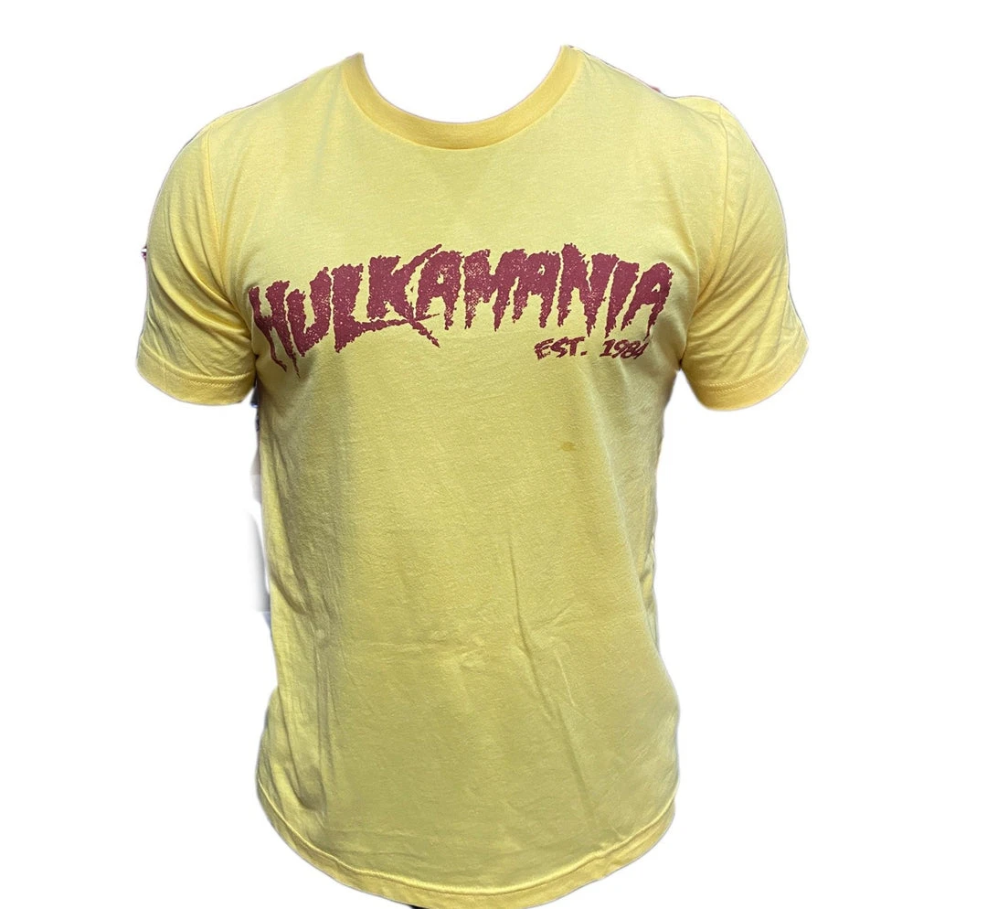 Hogan's Beach Shop CLOTHING Vintage Yellow Hulkamania Tee 1 Hogan's Beach Shop CLOTHING Vintage Yellow Hulkamania Tee