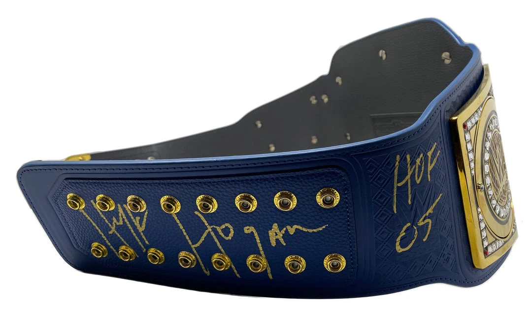 Hogan's Beach Shop AUTOGRAPHED TITLE BELTS Universal Championship Blue Replica Title Signed 3 Hogan's Beach Shop AUTOGRAPHED TITLE BELTS Universal Championship Blue Replica Title Signed