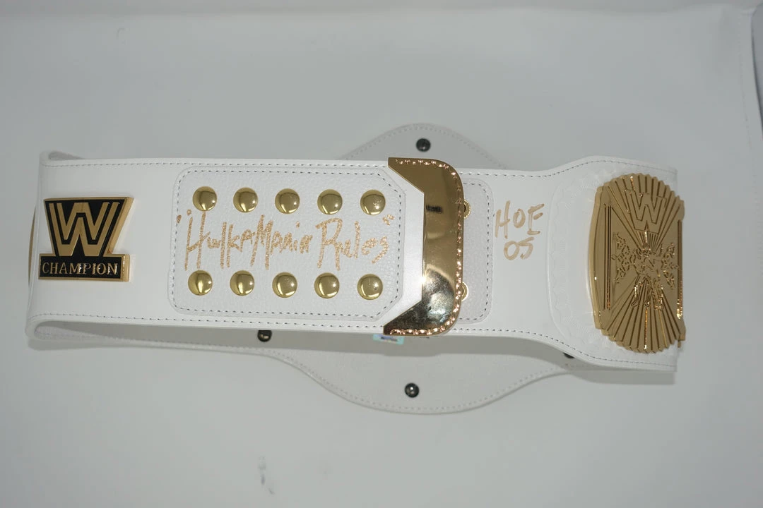 Hogan's Beach Shop Signed WWE White Winged Eagle Replica Belt 2 Hogan's Beach Shop Signed WWE White Winged Eagle Replica Belt