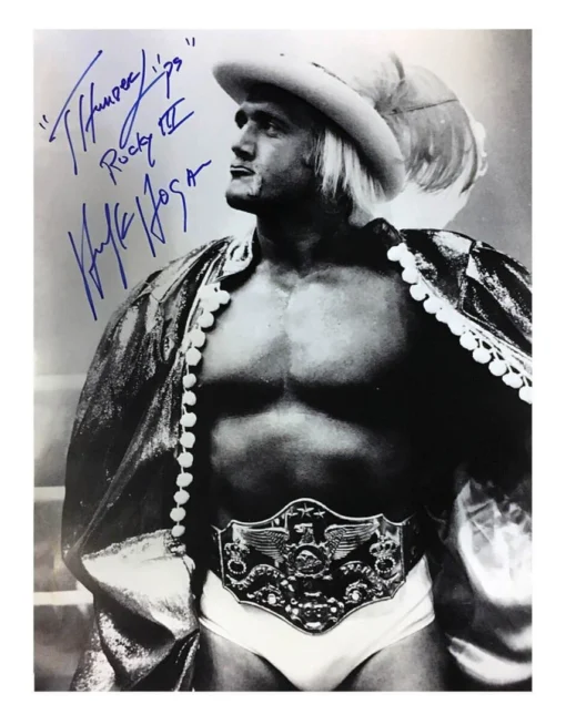 Hogan's Beach Shop Hulk Hogan Signed Thunderlips Black And White Poster