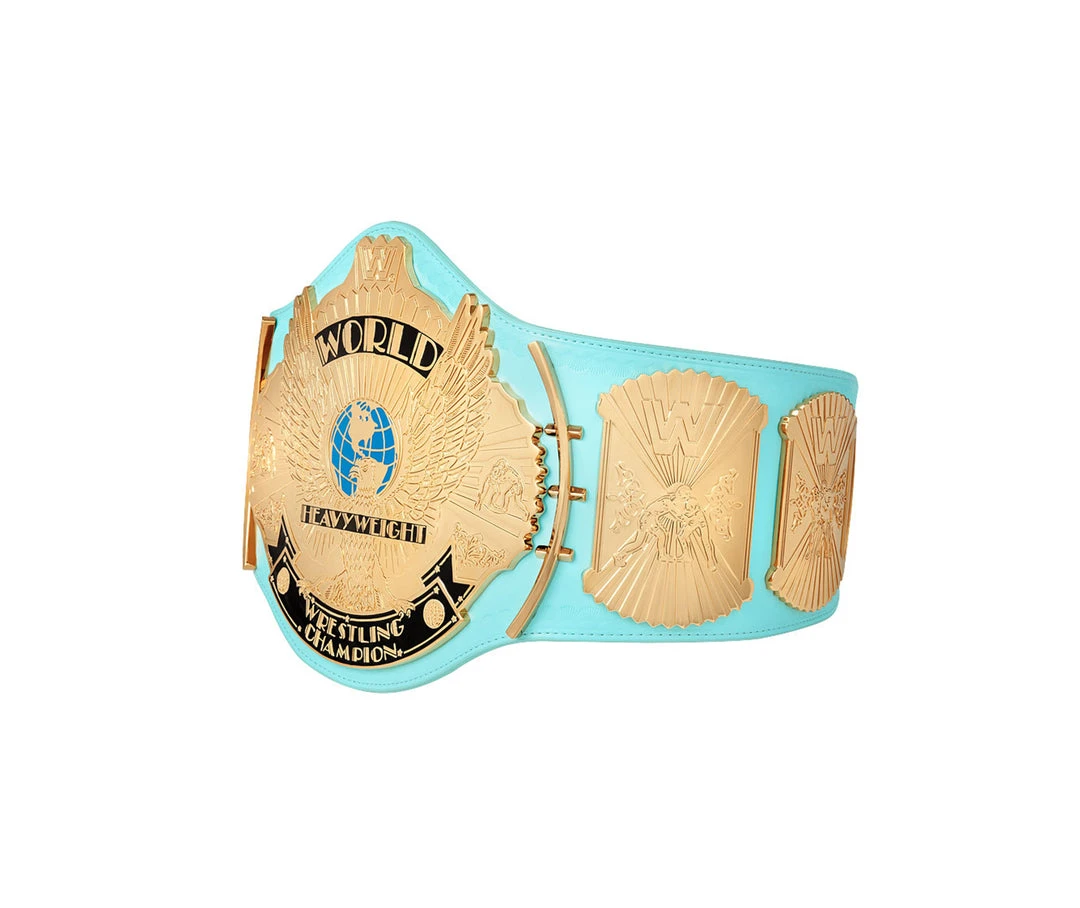 Hogan's Beach Shop BELTS Turquiose Replica Winged Eagle WWE Championship Title Belt 2 Hogan's Beach Shop BELTS Turquiose Replica Winged Eagle WWE Championship Title Belt