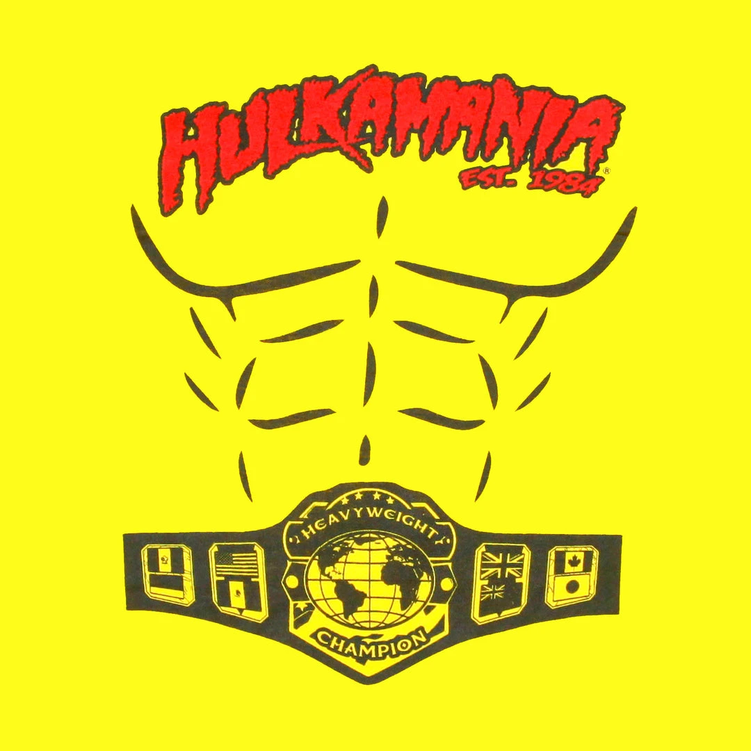 Hogan's Beach Shop Yellow Hulkamania Heavyweight Champion Shirt Kids KID'S 2 Hogan's Beach Shop Yellow Hulkamania Heavyweight Champion Shirt Kids KID'S