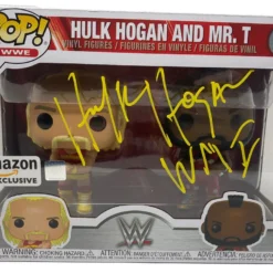 Hogan's Beach Shop - Hulk Hogan & Mr. T, Hulkamania 2 Pack, Yellow Amazon Exclusive (51720) Signed Funko Pop! WWE AUTOGRAPHED TOYS & FIGURES