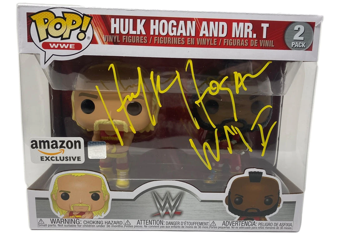 Hogan's Beach Shop - Hulk Hogan & Mr. T, Hulkamania 2 Pack, Yellow Amazon Exclusive (51720) Signed Funko Pop! WWE AUTOGRAPHED TOYS & FIGURES 1 Hogan's Beach Shop - Hulk Hogan & Mr. T, Hulkamania 2 Pack, Yellow Amazon Exclusive (51720) Signed Funko Pop! WWE AUTOGRAPHED TOYS & FIGURES