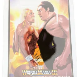 Hogan's Beach Shop AUTOGRAPHED POSTERS Hulk Hogan Vs Andre Wrestlemania 3 Poster