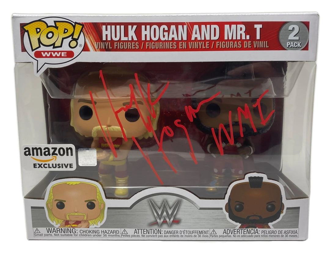 Hogan's Beach Shop Hulk Hogan & Mr. T, Hulkamania 2 Pack,Red Amazon Exclusive (51720) Signed Funko Pop! WWE - 1 Hogan's Beach Shop Hulk Hogan & Mr. T, Hulkamania 2 Pack,Red Amazon Exclusive (51720) Signed Funko Pop! WWE -