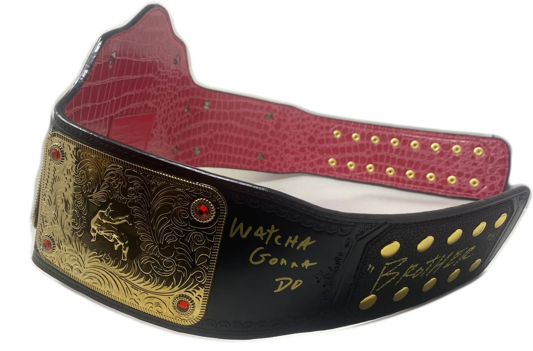 Hogan's Beach Shop WWE World Heavyweight Championship Replica Title Belt (2mm Version) Signed AUTOGRAPHED TITLE BELTS 2 Hogan's Beach Shop WWE World Heavyweight Championship Replica Title Belt (2mm Version) Signed AUTOGRAPHED TITLE BELTS