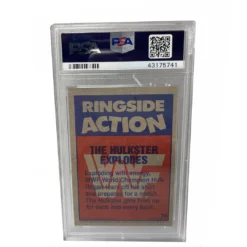 Hogan's Beach Shop TRADING CARDS Signed Hulk Hogan The Hulkster Explodes 1987 Topps WWF Wrestling Card #26 Graded PSA 8