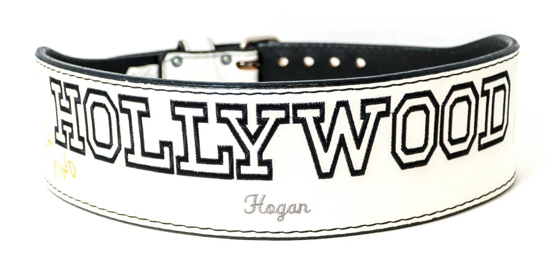 Hogan's Beach Shop Hulk Hogan Signed Hollywood Hogan White Weight Belt 1 Hogan's Beach Shop Hulk Hogan Signed Hollywood Hogan White Weight Belt