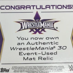 Hogan's Beach Shop “Topps” Wrestlemania 30 Mat Relic Card Signed TRADING CARDS