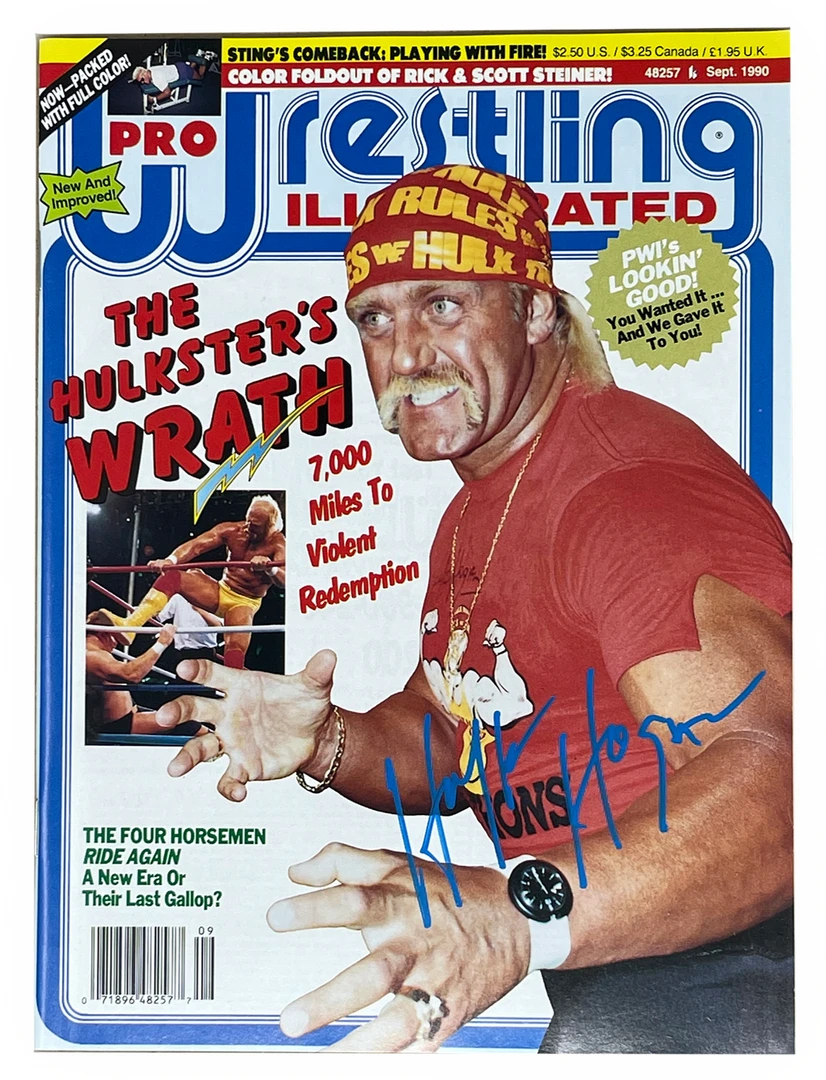 Hogan's Beach Shop PWI Magazine September 1990 - Hulk Hogan Pro Wrestling Illustrated WWF Autographed 1 Hogan's Beach Shop PWI Magazine September 1990 - Hulk Hogan Pro Wrestling Illustrated WWF Autographed