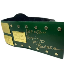 Hogan's Beach Shop AUTOGRAPHED TITLE BELTS WWF Big Green Heavyweight Champion Belt Signed 5 Hogan's Beach Shop AUTOGRAPHED TITLE BELTS WWF Big Green Heavyweight Champion Belt Signed